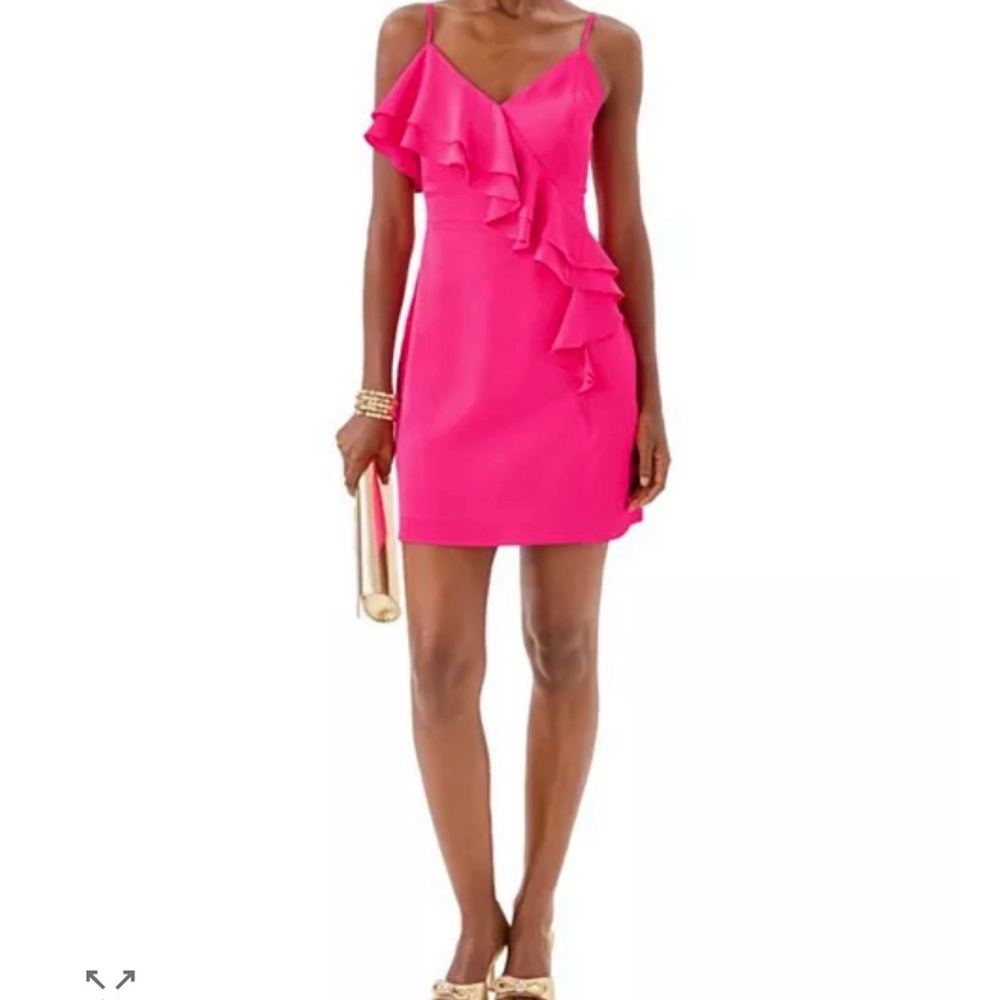 Lilly Pulitzer Vibrant Pink One Shoulder Dress